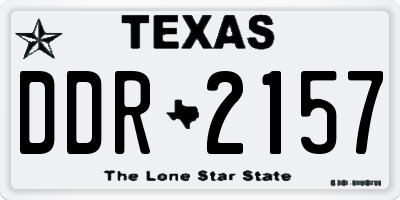 TX license plate DDR2157