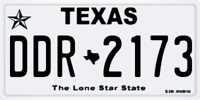 TX license plate DDR2173