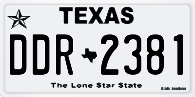 TX license plate DDR2381