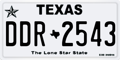 TX license plate DDR2543