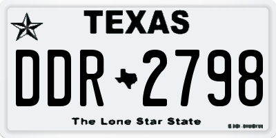 TX license plate DDR2798