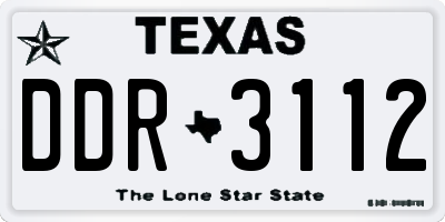 TX license plate DDR3112