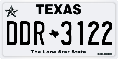 TX license plate DDR3122