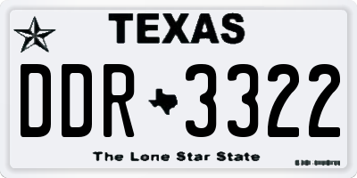 TX license plate DDR3322