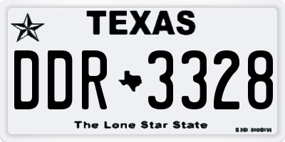 TX license plate DDR3328