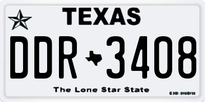 TX license plate DDR3408