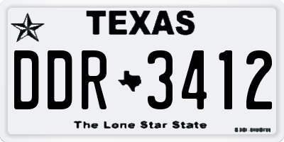 TX license plate DDR3412