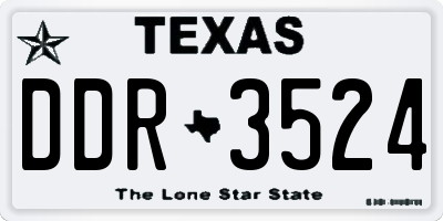 TX license plate DDR3524