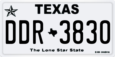 TX license plate DDR3830