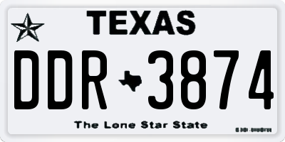 TX license plate DDR3874