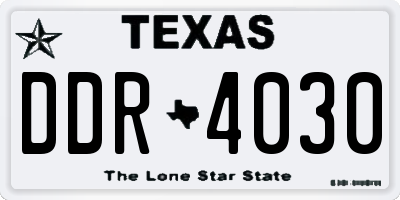 TX license plate DDR4030