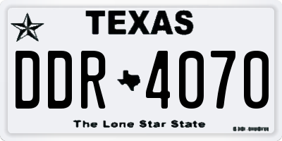 TX license plate DDR4070