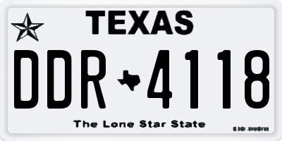 TX license plate DDR4118