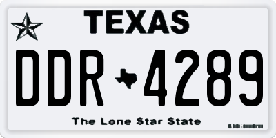 TX license plate DDR4289