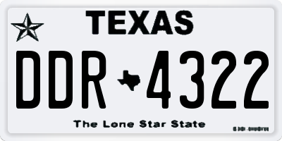 TX license plate DDR4322