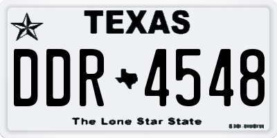 TX license plate DDR4548