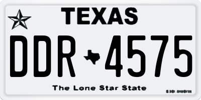 TX license plate DDR4575