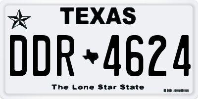 TX license plate DDR4624
