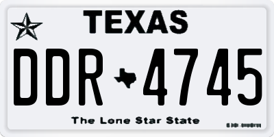 TX license plate DDR4745