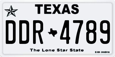 TX license plate DDR4789