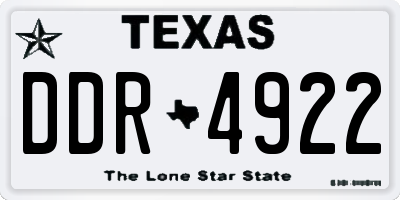 TX license plate DDR4922