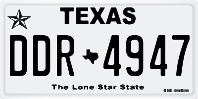 TX license plate DDR4947