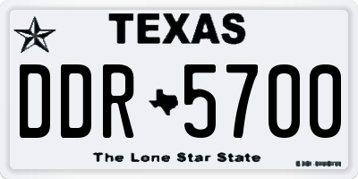 TX license plate DDR5700