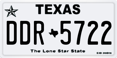 TX license plate DDR5722