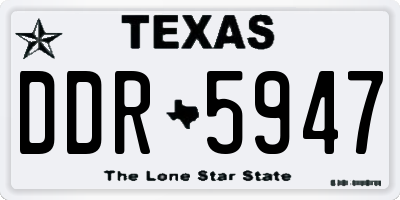 TX license plate DDR5947