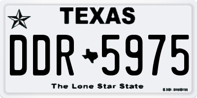 TX license plate DDR5975