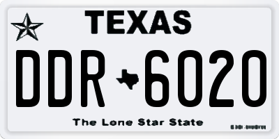 TX license plate DDR6020