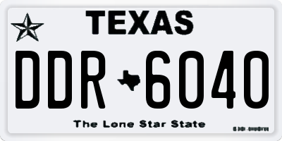TX license plate DDR6040