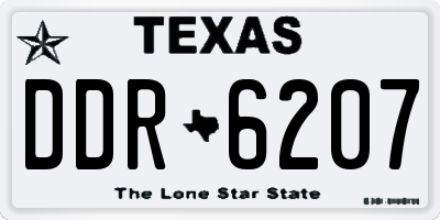 TX license plate DDR6207