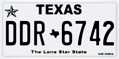 TX license plate DDR6742