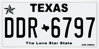 TX license plate DDR6797