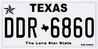 TX license plate DDR6860