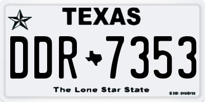 TX license plate DDR7353