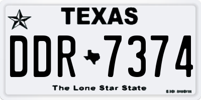 TX license plate DDR7374