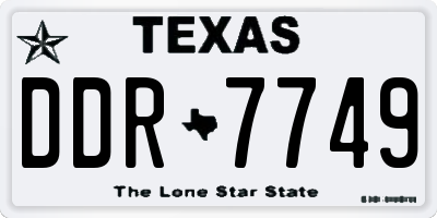 TX license plate DDR7749