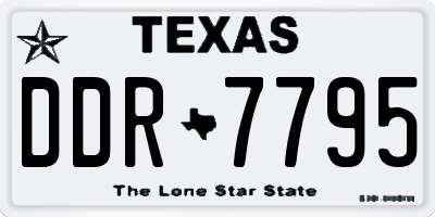 TX license plate DDR7795