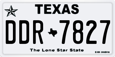 TX license plate DDR7827
