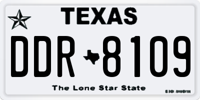 TX license plate DDR8109