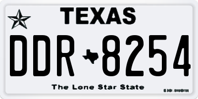 TX license plate DDR8254