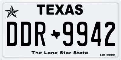 TX license plate DDR9942