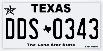 TX license plate DDS0343
