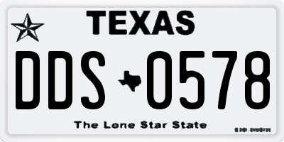 TX license plate DDS0578
