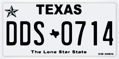 TX license plate DDS0714