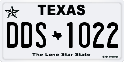 TX license plate DDS1022
