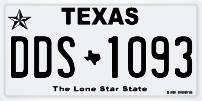 TX license plate DDS1093
