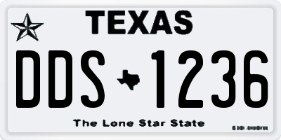 TX license plate DDS1236
